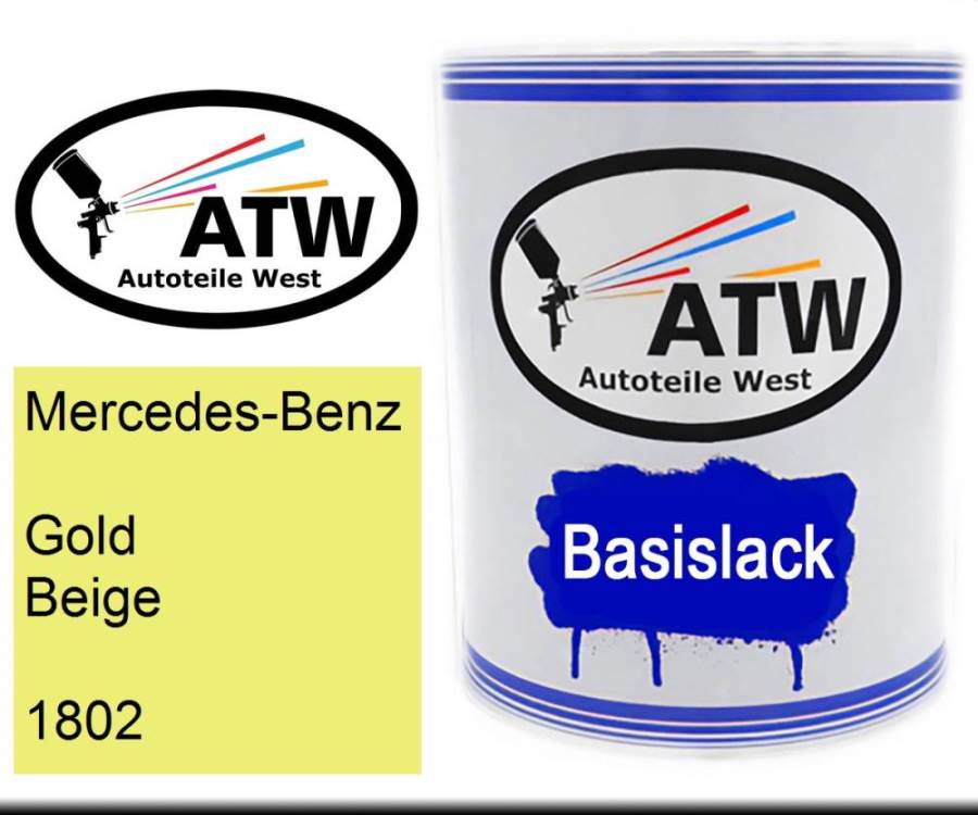 Mercedes-Benz, Gold Beige, 1802: 1L Lackdose, von ATW Autoteile West.